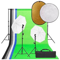 Foto van Vidaxl fotostudioset met verlichtingsset, achtergrond en reflector