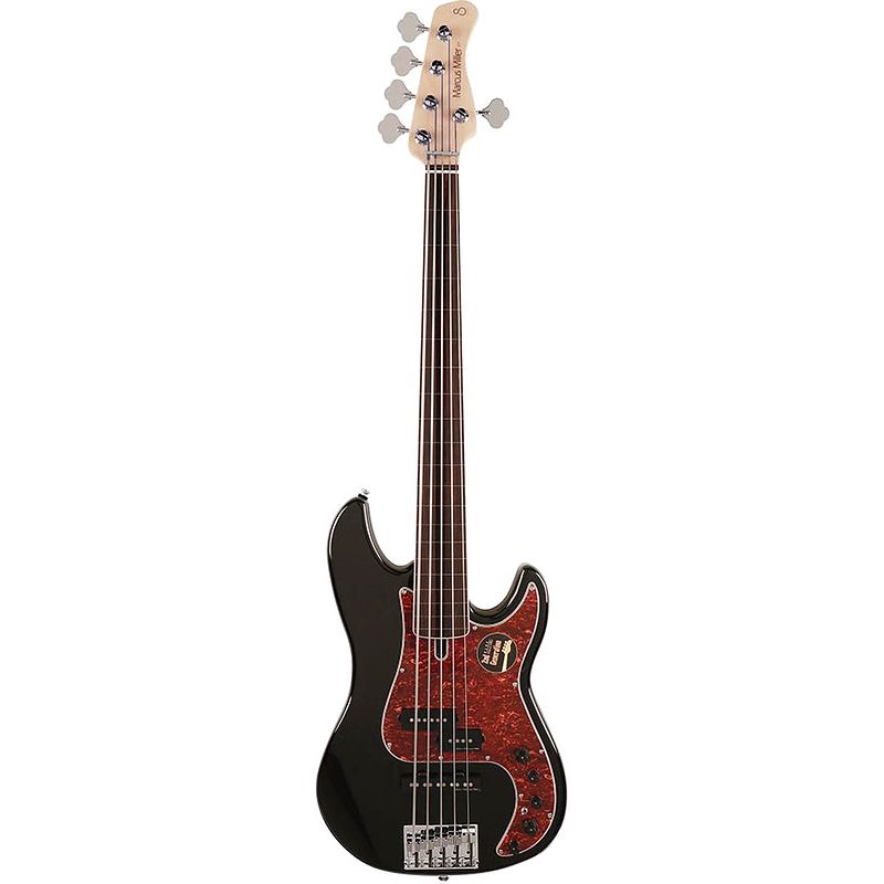 Foto van Sire marcus miller p7-5 2nd gen fretless alder fl black 5-snarige fretloze basgitaar