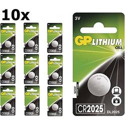Foto van 10 stuks - gp cr2025 3v lithium knoopcel batterij