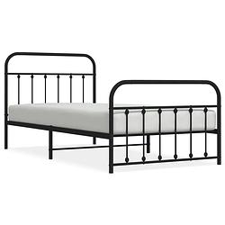 Foto van The living store bedframe klassiek - metaal - 207x105x100 cm - zwart