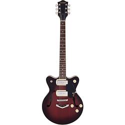 Foto van Gretsch g2655 p90 streamliner centerblock junior dc claret burst semi-akoestische gitaar