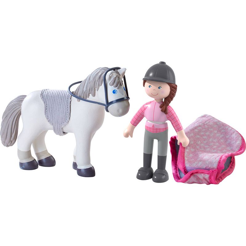 Foto van Little friends poppenhuispoppen sanya & saphira 10,5 cm pvc grijs