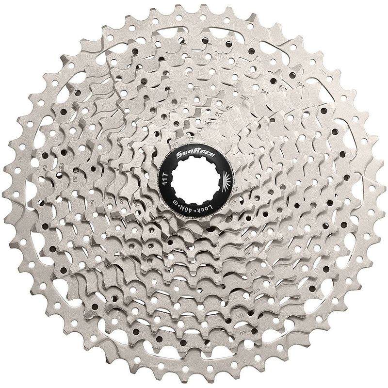 Foto van Sunrace csms8 cassette 11 speed 11-40t. zilver in box