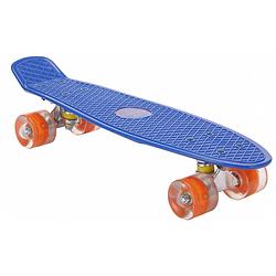 Foto van Amigo skateboard met ledverlichting 55,5 cm blauw/oranje