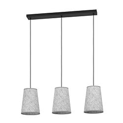 Foto van Eglo alsager hanglamp - e27 - 91 cm - zwart/grijs - vilt/staal