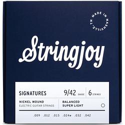 Foto van Stringjoy signatures 6s balanced super light 9-42 snarenset voor elektrische gitaar