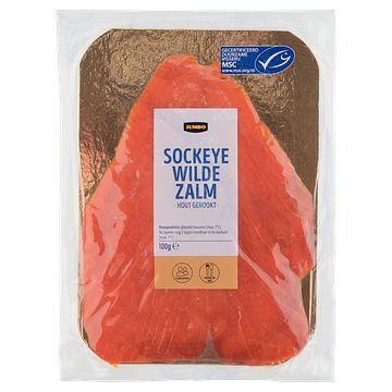 Foto van Jumbo sockeye wilde zalm hout gerookt 100g