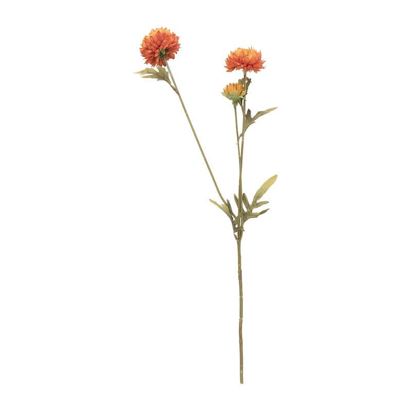 Foto van Kunstbloem met 2 chrysanten - oranje - 73 cm