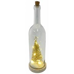 Foto van Peha decoratiefles kerstboom led 10 x 35 cm glas goud