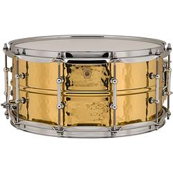 Foto van Ludwig lb422bkt 14 x 6.5 inch snaredrum hammered brass