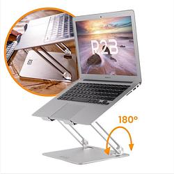 Foto van R2b laptop standaard verstelbaar en opvouwbaar - model ""den bosch"" - zilver - 10 t/m 17 inch - laptoptafel
