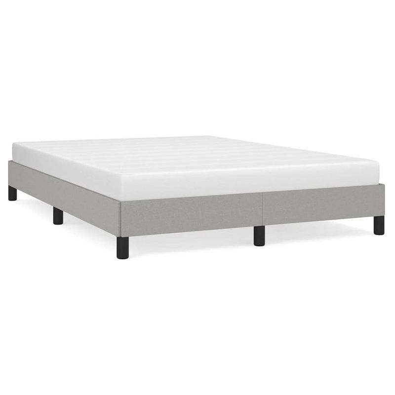 Foto van The living store bedframe - - bedframes - 203 x 143 x 25 cm - lichtgrijs