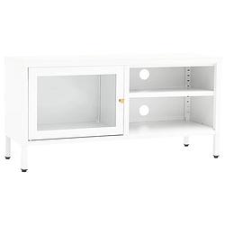 Foto van Infiori tv-meubel 90x30x44 cm staal en glas wit