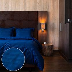 Foto van Hotel home collection manchester - marineblauw dekbedovertrek 2-persoons (200 x 200/220 cm) dekbedovertrek