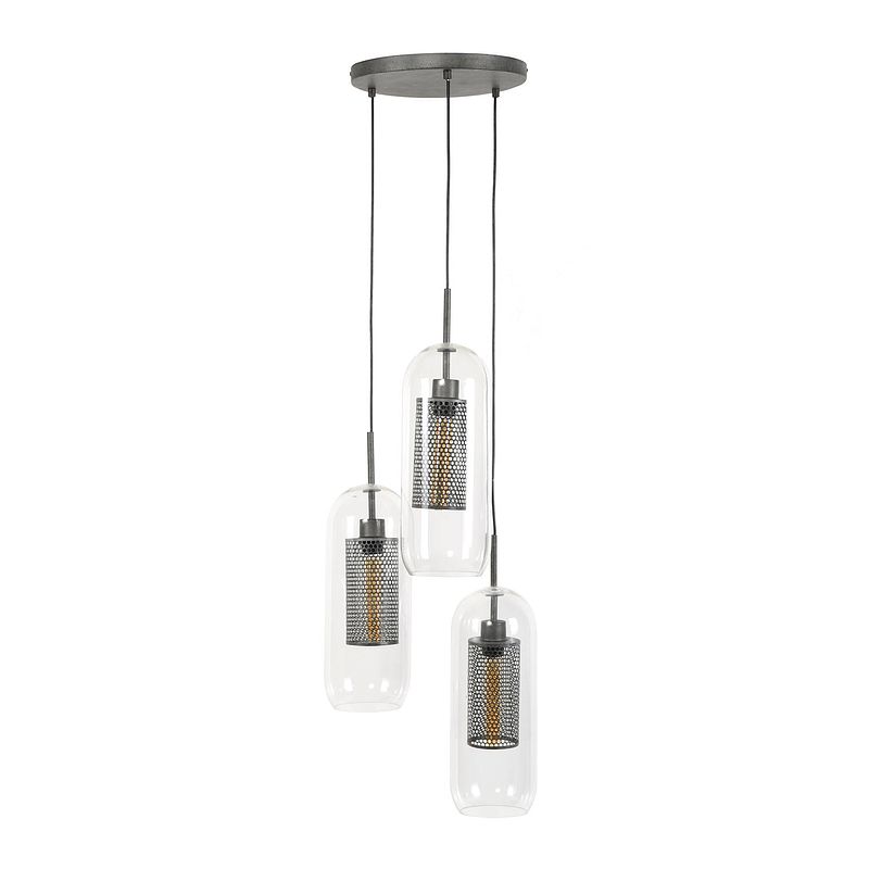 Foto van Hoyz - hanglamp cilinder - 3xø15 - getrapt - glas