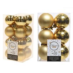 Foto van Kerstversiering kunststof kerstballen goud 4-6 cm pakket van 40x stuks - kerstbal