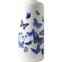 Foto van Heinen delfts blauw - cilinder vaas - vlinders - 30 x 14 cm
