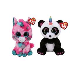 Foto van Ty - knuffel - beanie buddy - gumball unicorn & paris panda