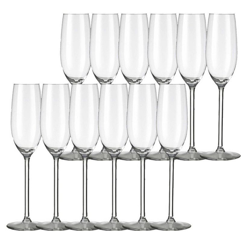 Foto van 12x champagneglazen/flutes transparant 210 ml allure - champagneglazen