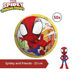 Foto van Bal - voordeelverpakking - spiderman en friends - 23 cm - 50 stuks