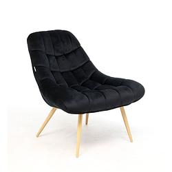 Foto van Maxxhome fauteuil loungestoel velvet - zwart