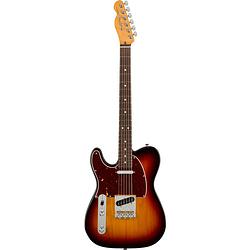 Foto van Fender american professional ii telecaster lh rw 3-color sunburst linkshandige elektrische gitaar met koffer