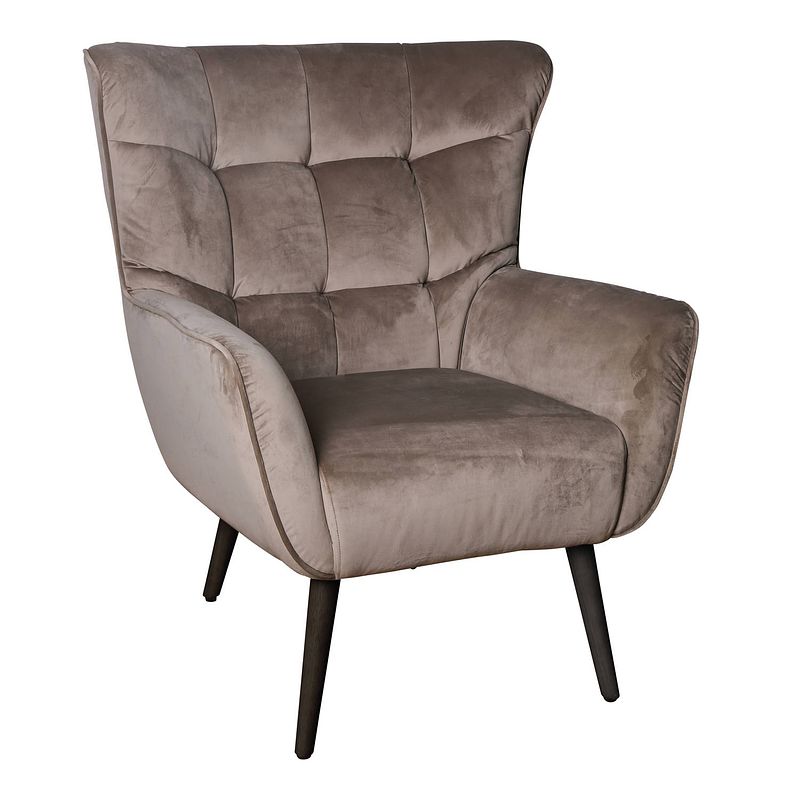 Foto van Ptmd kian velvet fauteuil zand