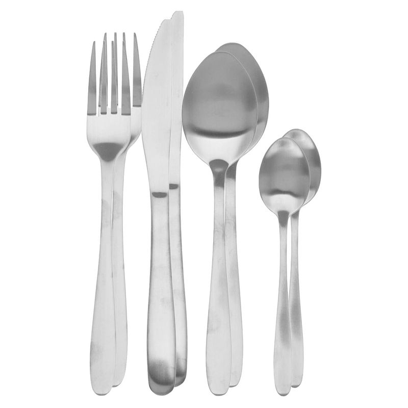 Foto van Excellent houseware bestekset tableware collection - 48-delig - zilver - rvs - 12 personen - besteksets