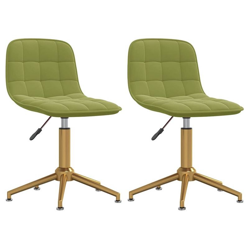 Foto van The living store draaibare eetkamerstoelen - set van 2 - fluweel - lichtgroen - goud - afm - 42.5 x 45 x (68-82.5) cm