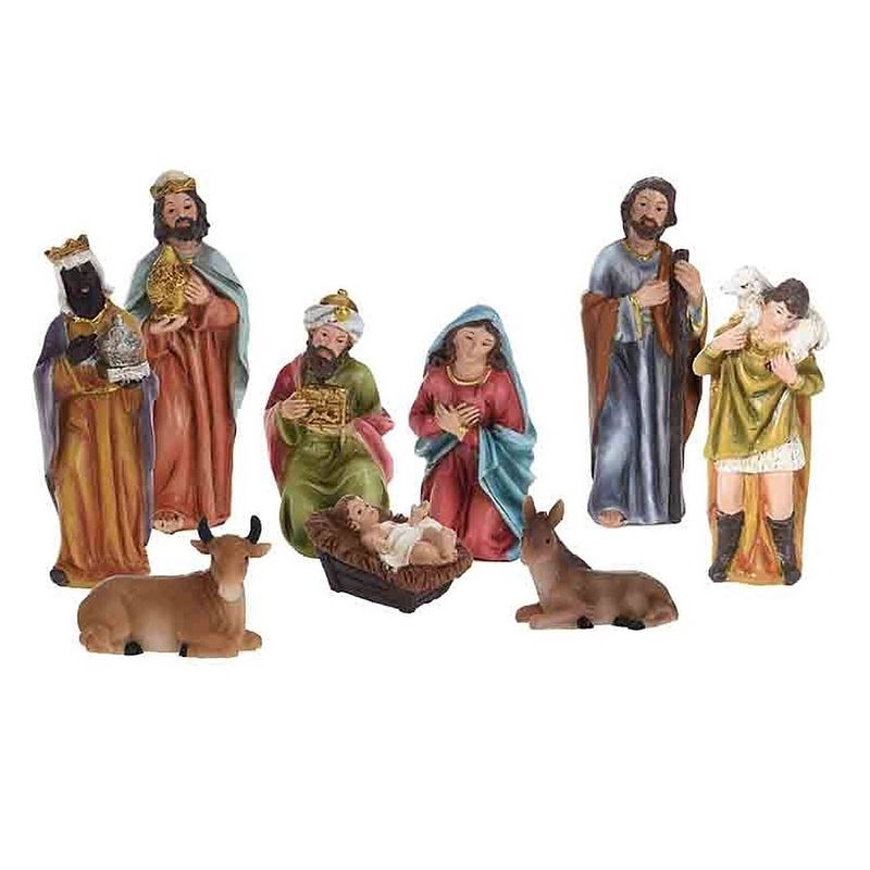 Foto van 9x kerststal kerstfiguren 13 cm - kerststallen