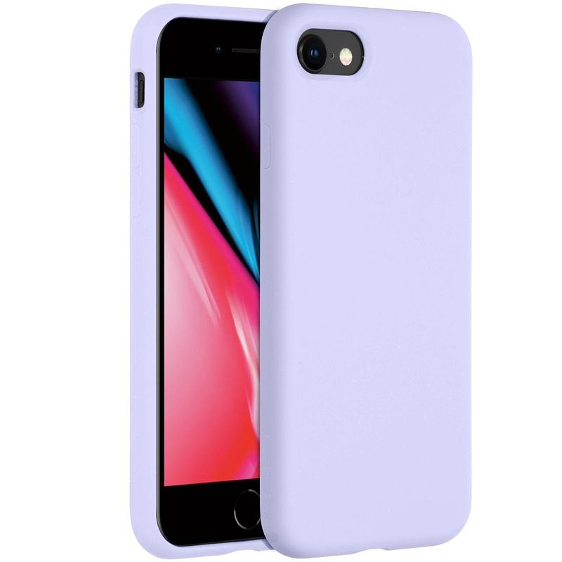 Foto van Accezz liquid silicone voor apple iphone se (2022 / 2020) / 8 / 7 telefoonhoesje paars