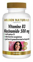 Foto van Golden naturals vitamine b3 niacinamide 500 mg capsules