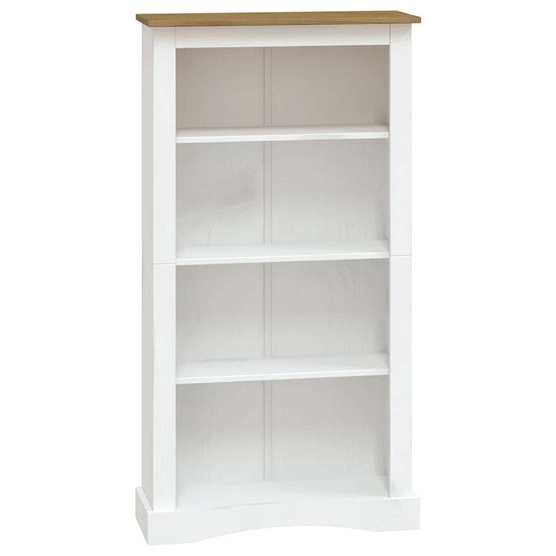 Foto van Vidaxl boekenkast 4 schappen 81x29x150 cm grenenhout corona-stijl wit