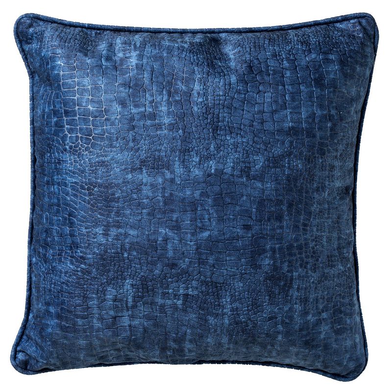 Foto van Dutch decor sammy - kussenhoes met patroon insignia blue 45x45 cm - blauw - blauw