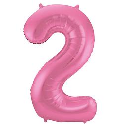 Foto van Folat ballon cijfer ""2"" 86 cm folie roze