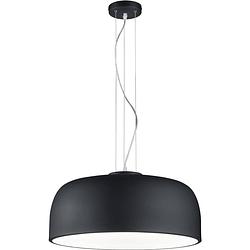 Foto van Led hanglamp - trion barnon - e27 fitting - 4-lichts - rond - mat zwart aluminium