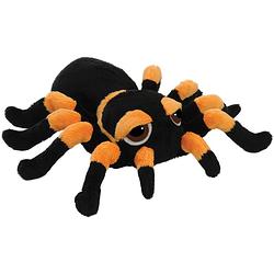 Foto van Suki gifts pluche knuffel spin - tarantula - zwart/oranje - 22 cm - speelgoed - knuffeldier