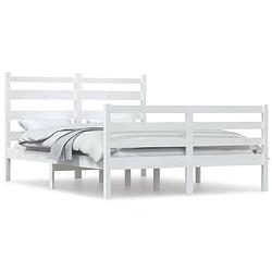 Foto van The living store houten bedframe - klassiek - bed - 205.5 x 126 x 100 cm - hoogwaardig massief grenenhout