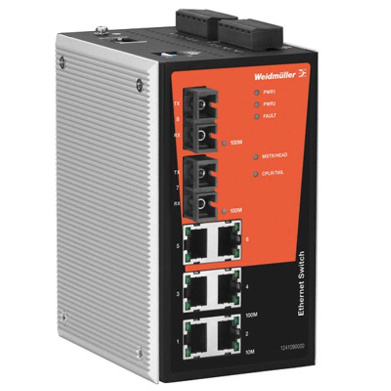 Foto van Weidmüller ie-sw-pl08mt-6tx-2scs industrial ethernet switch