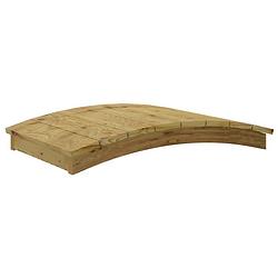 Foto van The living store houten brug - tuinelement - 110 cm lang - massief grenenhout