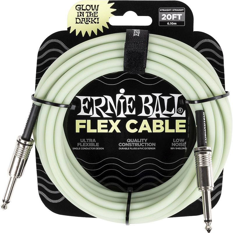 Foto van Ernie ball 6437 flex glow in the dark instrumentkabel 6 meter