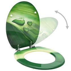 Foto van Infiori toiletbril met deksel waterdruppel mdf groen