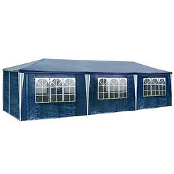 Foto van Paviljoen tuin partytent - feesttent 3x9m blauw 400935