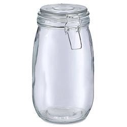 Foto van Zeller voorraadpot/bewaarpot alfie - 1.4l - glas - beugelsluiting - d11 x h22 cm - voorraadpot