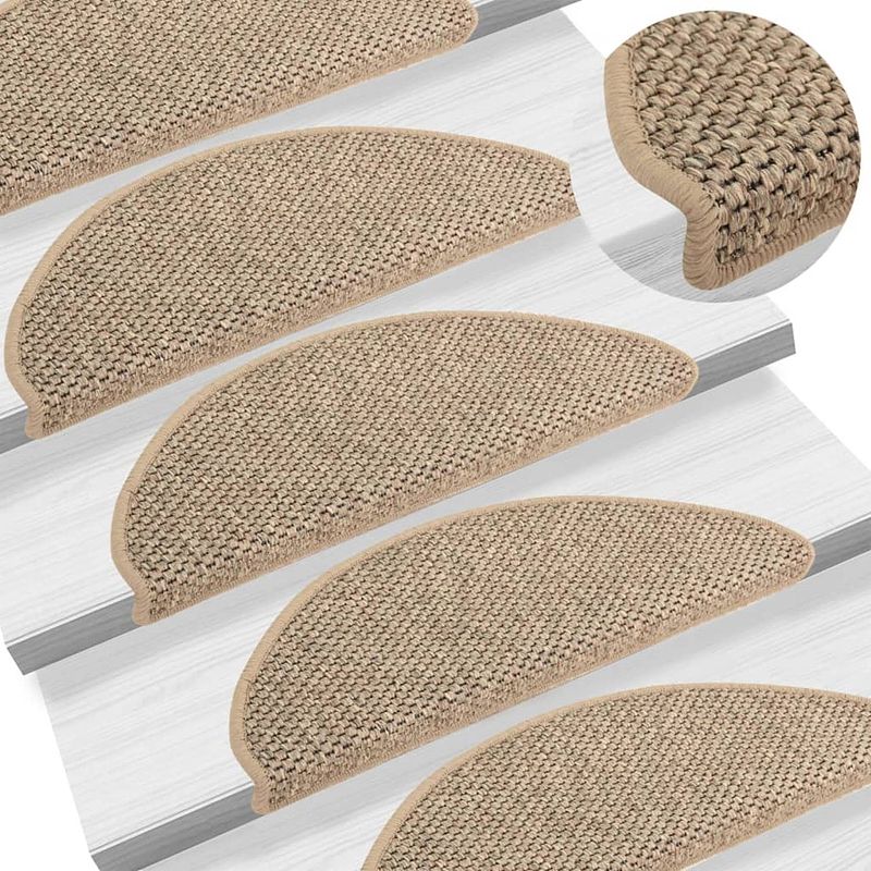 Foto van Vidaxl trapmatten zelfklevend 15 st sisal-look 65x21x4 cm donkerbeige