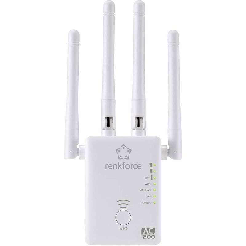 Foto van Renkforce ws-wn575a3 dual band ac1200 wifi-versterker 2.4 ghz, 5 ghz repeater, router, accesspoint