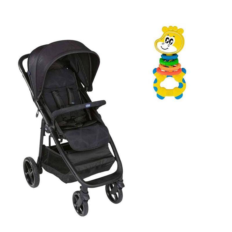 Foto van Chicco bundel - buggy multiride - jet black & rammelaar - multi-activiteitsratel - gilby de giraffe