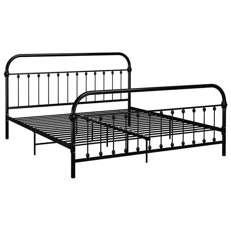 Foto van The living store metalen bedframe - massieve constructie - metalen lattenbodem - elegante en klassieke uitstraling -