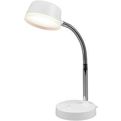 Foto van Led bureaulamp - trion kiki - 4w - warm wit 3000k - rond - mat wit - kunststof