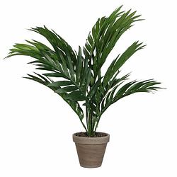 Foto van Groene areca palm kunstplant in pot 40 cm woonaccessoires/woondecoraties - kunstplanten